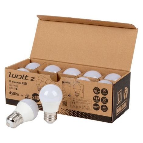 Lot de 10 Ampoules LED SMD E27 SMD 5W Blanc Neutre WOLTZ (1/4)