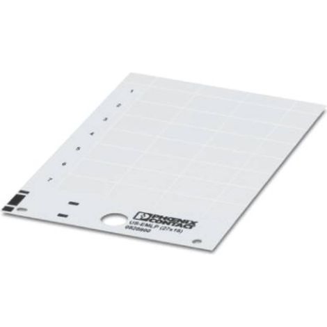 Phoenix Contact 0828806 US-EMLP (85,6X54) Marcatore Tipo di montaggio: colla Bianco Numero di marcatori: 20 10 Risma