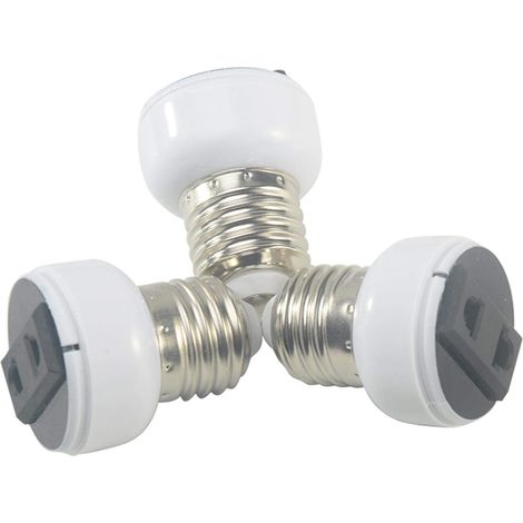 Portalámparas E27, Adaptador de portalámparas E27, Accesorio de portalámparas, ABS blanco, Portalámparas (1/5)