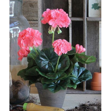 Pianta artificiale Mica Decorations Geranio salmone 34 cm (1/2)