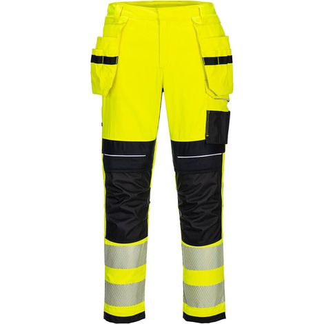 Pantaloni Holster Pw3 Fr Hi-vis - 28 - Giallo/nero - Portwest
