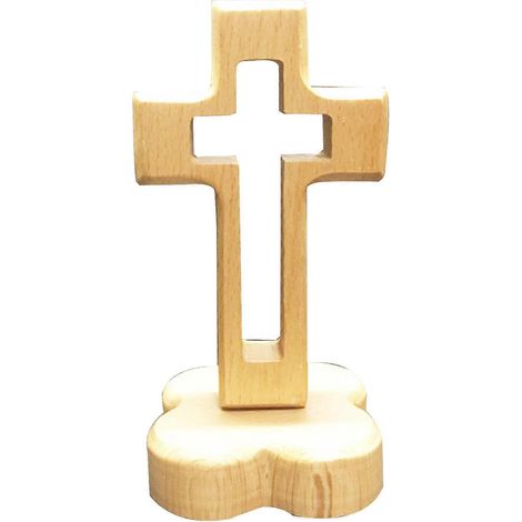Kleiner, handgefertigter Altar aus heiligem Holz für Kreuze, 14 cm (5,5 Zoll), schlichte Heimdekoration