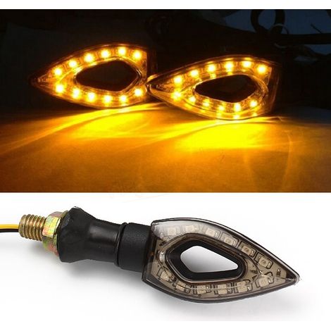 2 luci a 12 LED colore ambra per moto indicatori di direzione (1/5)