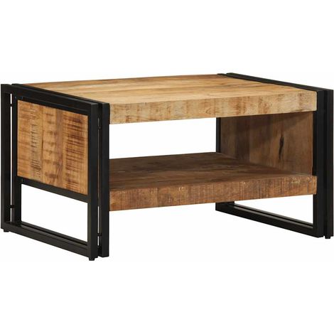 Couchtisch 70x50x38 cm Raues Massivholz Mango vidaXL (1/5)