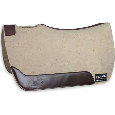 Beige Ecru - Sottosella western in feltro con rinforzi in cuoio modello Midi