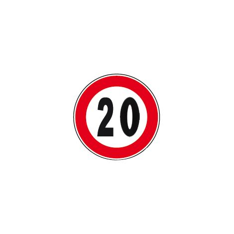 SEGNALE LIMITE DI VELOCITÀ 20 KM/H FIGURA 50-ART.116  Ø cm. 60