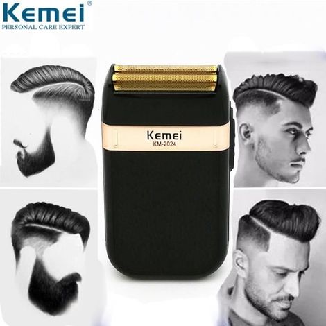 Rasoir électrique double lame étanche pour hommes - GOBRO - Kemei - Autonomie 60 min - USB Rechargeable (1/4)