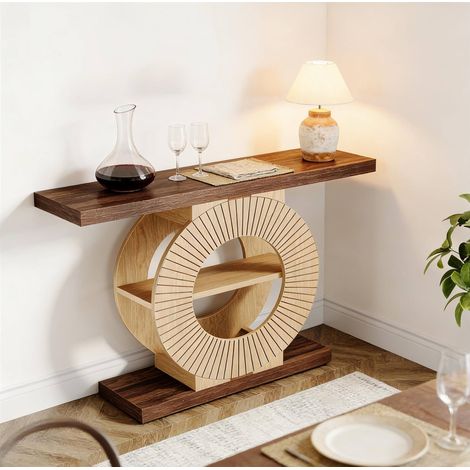 Tavolo consolle da ingresso in legno marrone OKMYHOME (1/5)