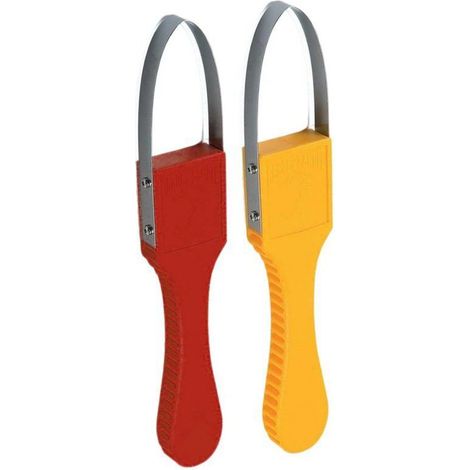 BBPETOPE Outil d’arrachage des mauvaises herbes, outil de jardinage pour arracher les plantes, planteur à main pour potager et fleurs, couleur rouge et jaune, lot de 2 pièces (1/5)