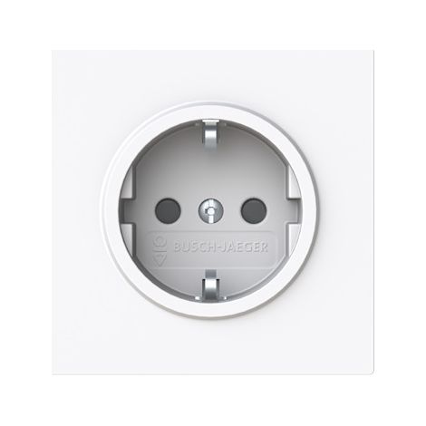Busch-Jaeger SCHUKO® Base de enchufe con toma de tierra Safety+ blanco estudio - Busch-art linear® (20 EUCB-44G), 2CKA002013A5489