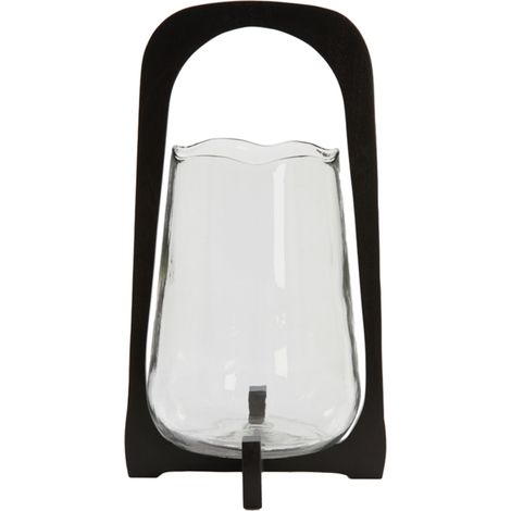 Portacandele Light & Living ANOSY in vetro trasparente con legno