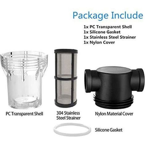 Filtro para bomba de agua, acero inoxidable de malla 100, entrada/salida de 20 mm, para riego de jardín. (1/5)
