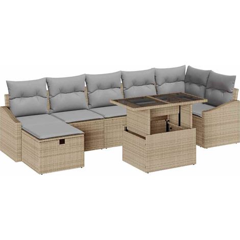Maison Exclusive - Garten-Sofa-Set mit Kissen mit Speicher 8 pcs