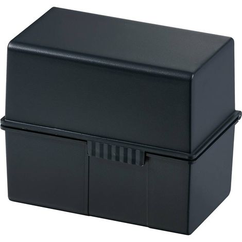 HAN 976-K-13 Boîte à fiches noir nombre maximum de cartes: 400 cartes A6 horizontal couvercle utilisable comme bac supp