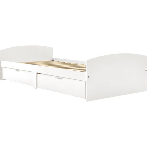 Maison Exclusive - Giroletto con 2 Cassetti Bianco in Legno di Pino 90x200 cm