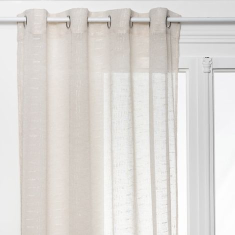 Rideau Voilage Floqué "Fred" 140x240cm Beige (1/4)