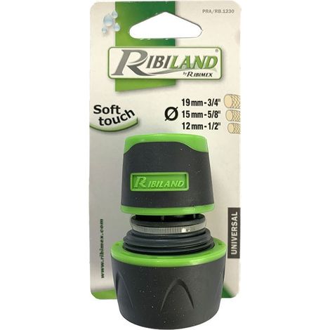 Ribimex – Raccord rapide bi-matière Soft-Touch – Compatible Ø 12/15/19 mm – Connexion rapide pour plomberie et irrigation (1/2)