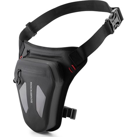 Borsa da gamba per moto, cintura da coscia, borsa a tracolla - nera (1/5)