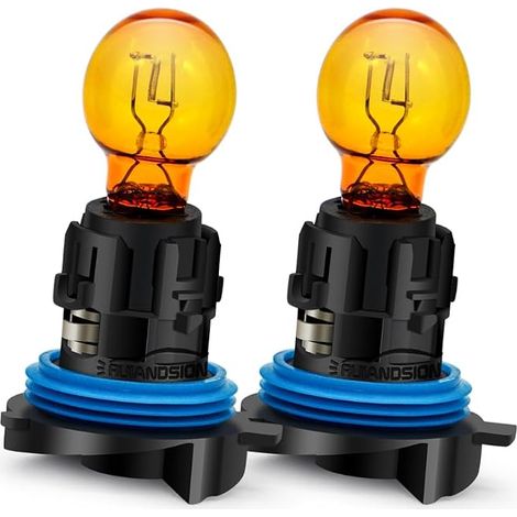 Ruiandsion Confezione da 2 lampadine alogene HP24W giallo ambra 12V 24W per luci diurne (1/5)