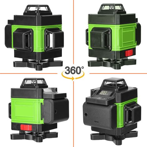 Niveau laser 4D multifonctionnel avec 16 lignes, autonivellement jusqu'à 3°, rechargeable par USB avec batterie au lithium, extension en alliage réglable sur 3 hauteurs (1,2 m) et trépied. (1/5)