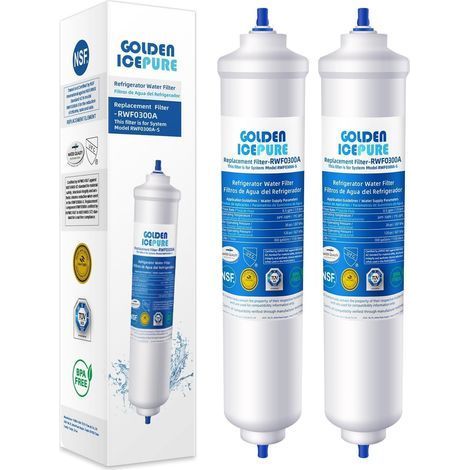 2 Pièces Filtre à eau, Charbon actif, Résine, Pour réfrigérateur Samsung LG Haier (1/5)