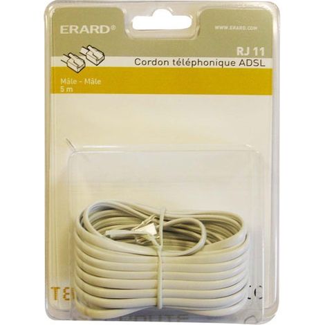 RJ11-Stecker männlich / männlich - Hochgeschwindigkeits-ADSL - Weiß - 5m - Erard