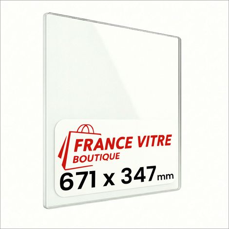 671 x 347 x 4 mm - Vitre de cheminée pour insert et poêle à bois - verre de rechange - France Vitre - jusqu'à 800°C - 347 x 671 x 4 mm (1/5)