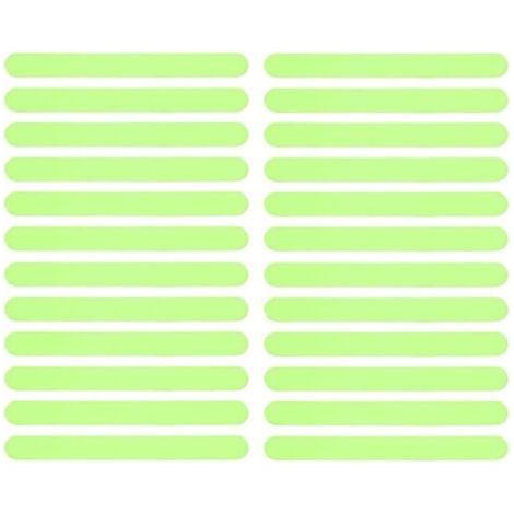 24 PCS bandes lumineuses phosphorescentes antidérapantes et imperméables pour marches d'escalier, baignoire, échelle, poignée d'escalier (2 x 20 cm) (1/5)