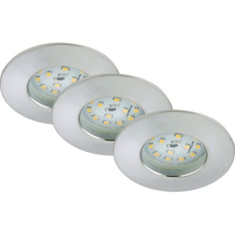 PRISMA - 3 FARETTI LED DA INCASSO FISSI3X5W 400LM IP44 - IN PLASTICA ROTONDI - COLORE ALLUMINIO