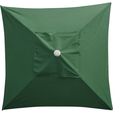Ombrellone quadrato da giardino 22 m, 4 stecche, impermeabile e resistente al sole, telo di ricambio incluso (telaio dell'ombrellone non incluso), verde scuro -Crezuo