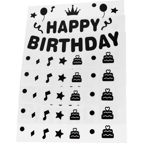 5 Pièces Autocollants Décoratifs Créatifs pour Anniversaire en Plastique Noir, pour Fêtes D'anniversaire et Décoration de Jardins (1/5)