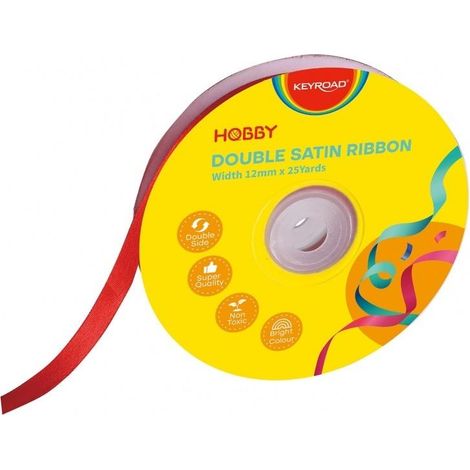 Doppeltes rotes Satinband 12 mm x 22,86 m