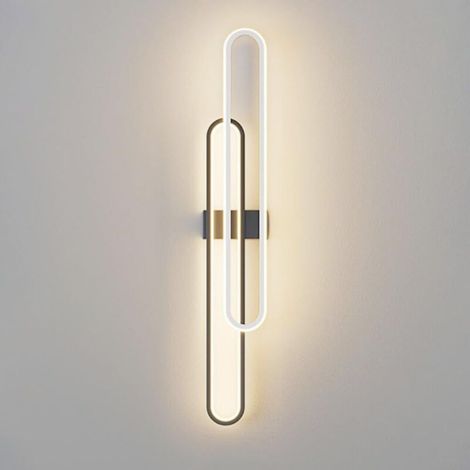 Applique murale linéaire LED, applique murale décorative d'intérieur, lampe minimaliste moderne pour salon (blanc chaud) (1/5)