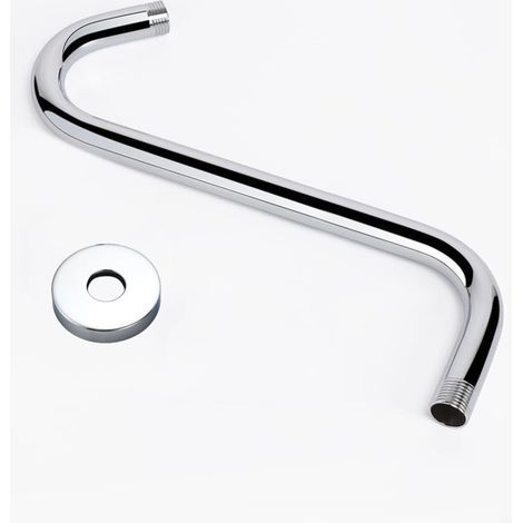 Ou argent/noir. Bride de plafond, fixation murale – 11 pour pommeau de douche d'extension de 20 cm (8 po) en acier inoxydable avec bras de douche effet pluie en acier pour salles de bains modernes (ar