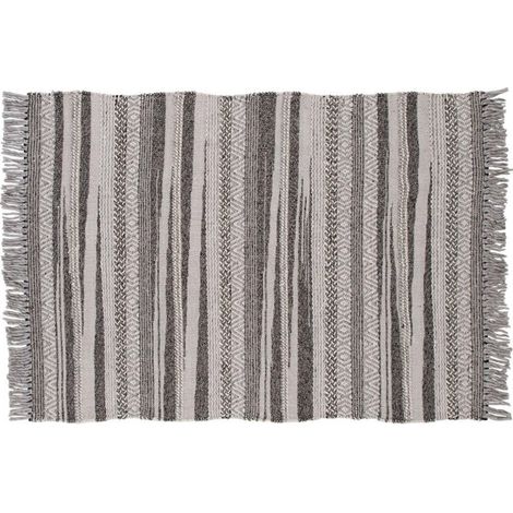 Tapis Déco en Laine "Alwar" 170x240cm Gris Foncé (1/5)