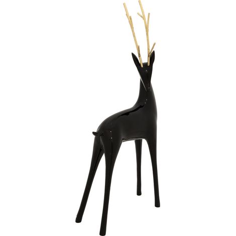 Déco Noël Renne en résine Noir et Doré H 40 cm - Feeric Christmas (1/2)
