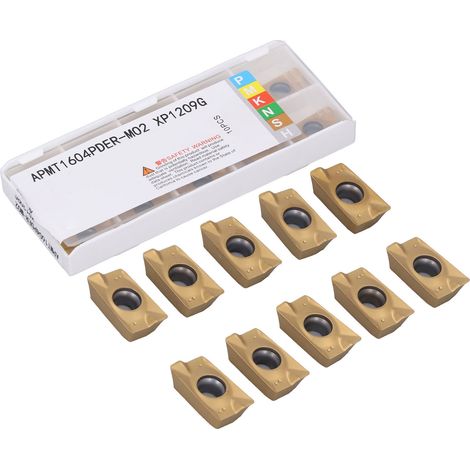 10 plaquettes de tournage carbure revêtement fin APMT1604PDER-MO2, inserts de tour pour machine à tourner et fraiser, type clip