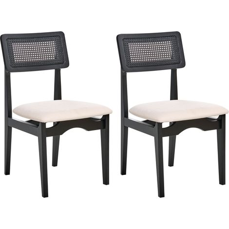 Set of 2 Dining Chairs RUBONIA Wood Black (1/5)