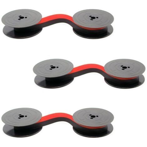 3 Pièces Ruban Machine a Ecrire Universel GR4 GR1 Ruban pour Machine à Écrire Ruban de Machine a Ecrire Vintage en Nylo Double Bobine de Ruban pour Machine à Écrire - Rouge et Noir (1/5)