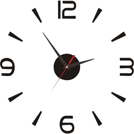 Moderne Wanduhr 40 cm, schwarzes Acryl, geräuschlos, europäischer Stil, schlichter 3D-Rahmen, Selbstmontage (1/5)