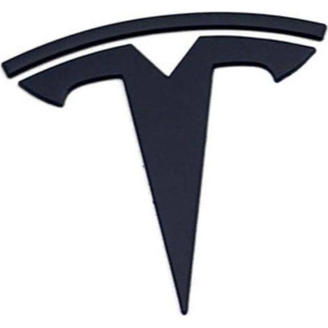 Adesivo frontale di tendenza con logo T in metallo in rilievo, nero opaco, con adesivo 3M, per Tesla Model 3, Model Y, Highland Juniper (solo logo T) (1/5)