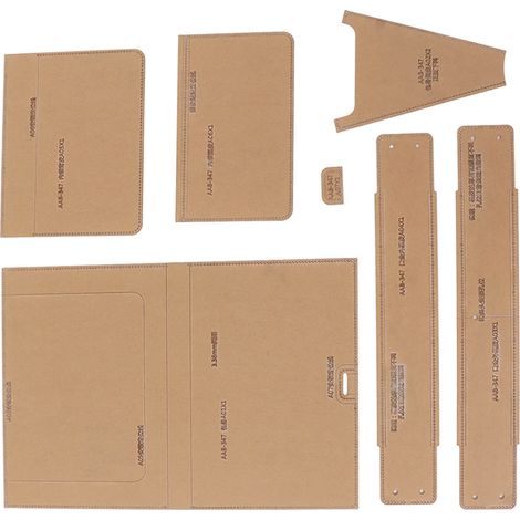 Lot de 8 gabarits acryliques transparents pour portefeuille, pochoirs de découpe DIY précis, set de modèles professionnels pour sac doré (1/5)
