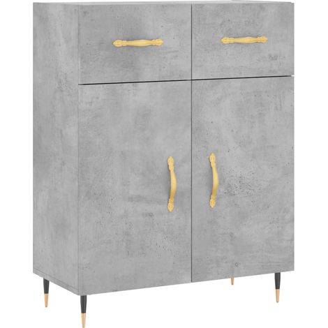 Aparador buffet cómoda mueble mueble de almacenaje organizador cocina salón salón 69,5 x 34 x 90 cm madera contrachapada gris 020032035