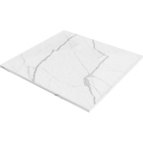 Mexen Hugo plato de ducha cuadrado SMC 80 x 80 cm, piedra blanca - 42158080 (1/5)