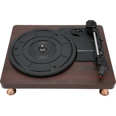 Platine vinyle vintage 3 vitesses, idéale pour le divertissement et la décoration (100-240 V). (1/5)