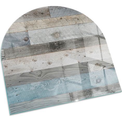 Plaque Carrée en verre trempé pour cheminée indépendante de sol avec impression Planches de différentes nuances 100x100 cm (1/5)