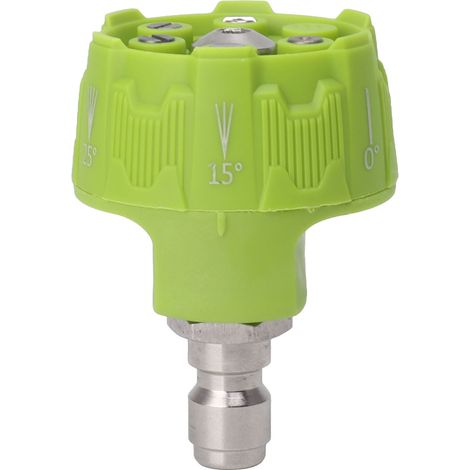 Lanceur de pulvérisation 6 en 1 multifonction pour nettoyeur haute pression, buse réglable avec interface à connecteur 1/4, embout vert (1/5)