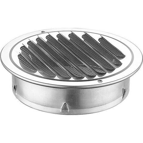 Grille de ventilation ronde 120mm en acier inoxydable, bouche d'aération avec couvercle à maille pour hotte de cuisine, capuchon de conduit d'air résistant. (1/5)