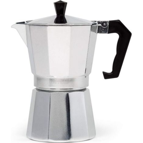 Espressokanne und Herdkanne, Mokkakanne für klassische italienische und kubanische Kaffeespezialitäten, Kaffee, sechs Tassen