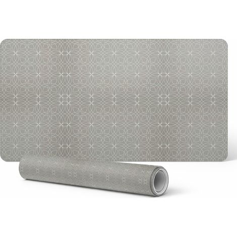 Alfombrilla protectora de dise帽o para port谩til con ornamento geom茅trico, 100x50 cm.
